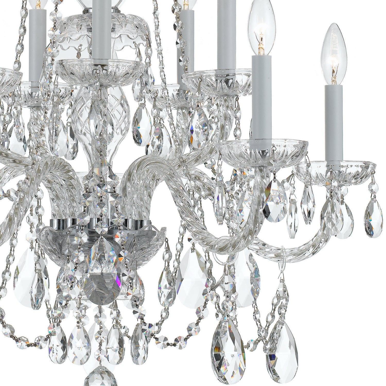 Crystorama - 1130-CH-CL-MWP - Dix Lumières Suspendu - Cristal traditionnel - Chrome poli