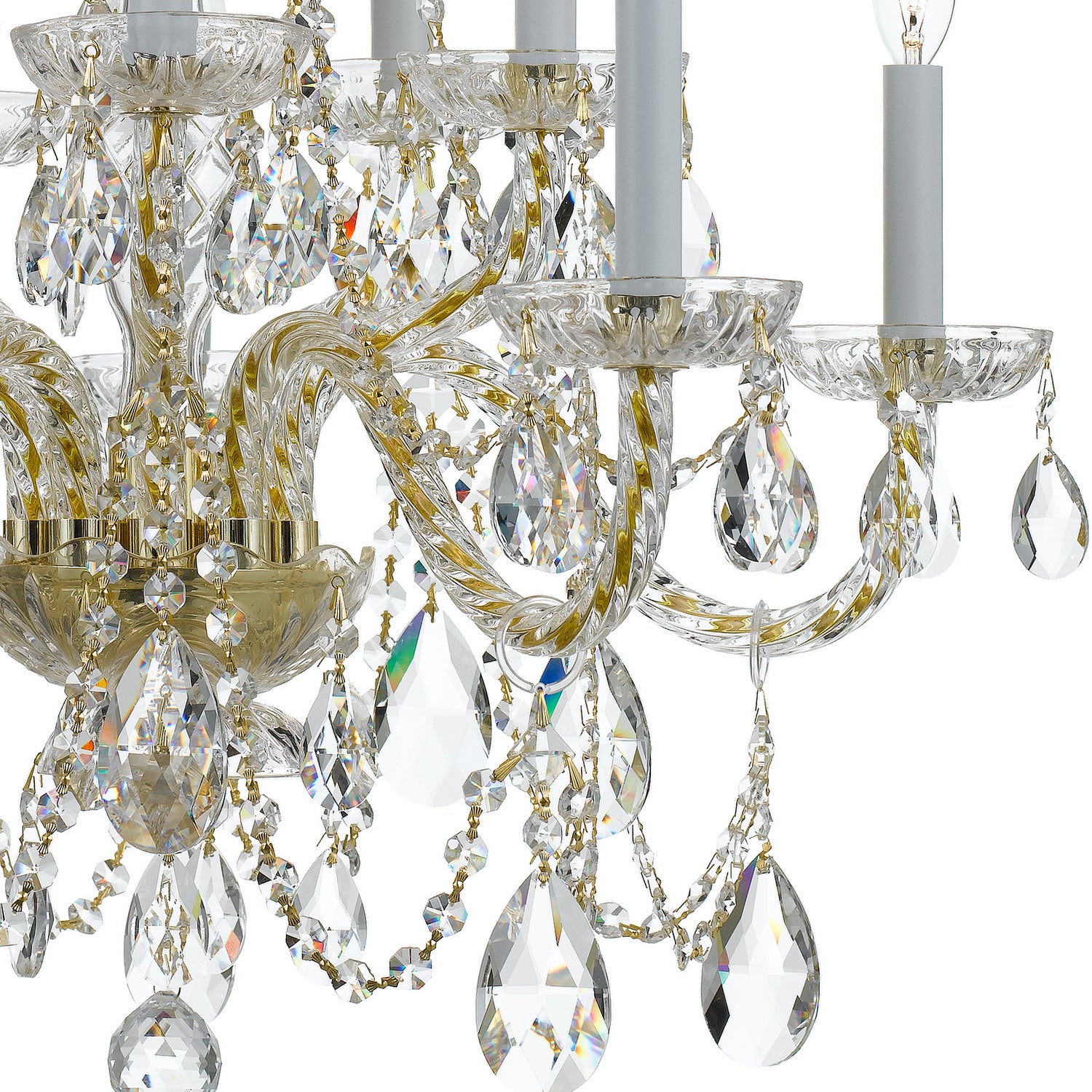 Crystorama - 1130-PB-CL-MWP - Dix Lumières Suspendu - Cristal traditionnel - Laiton poli
