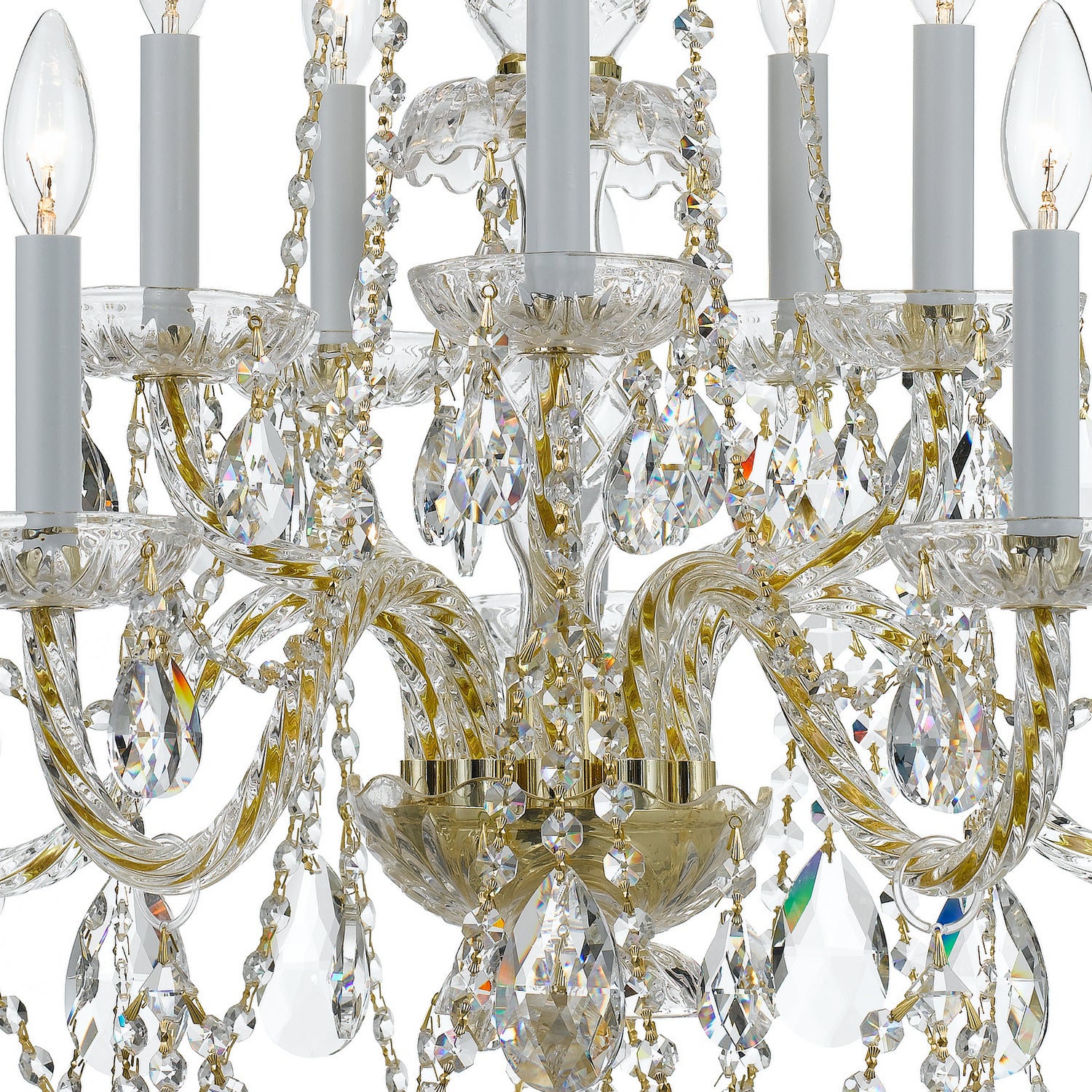 Crystorama - 1130-PB-CL-MWP - Dix Lumières Suspendu - Cristal traditionnel - Laiton poli