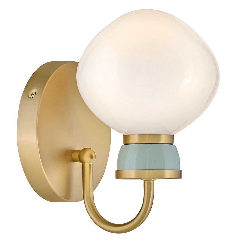 Meuble-lavabo Lucy Lark 85590LCB-SF en laiton laqué avec accents vert d'eau