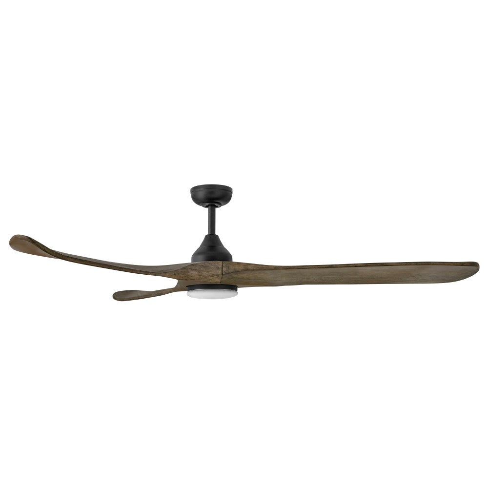 Luminaire intelligent à DEL Hinkley Lighting 903872FDB-LDD Swell Ventilateur Noir mat / Bois flotté