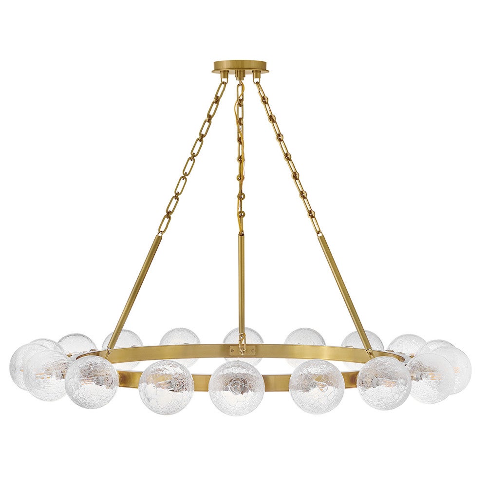 Fredrick Ramond FR30525LCB Coco Crackle Glass Chandelier in Lacquered Brass