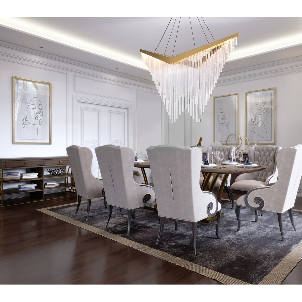 Eurofase 47188-013 Vivien LED Chandelier in Gold