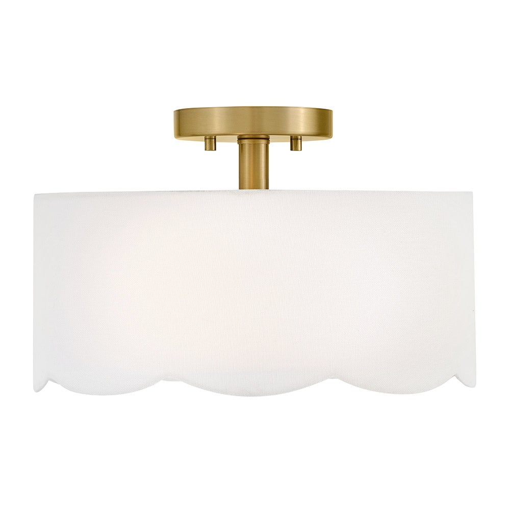 Lark 84381LCB Bliss Scalloped Flush Mount in Lacquered Brass