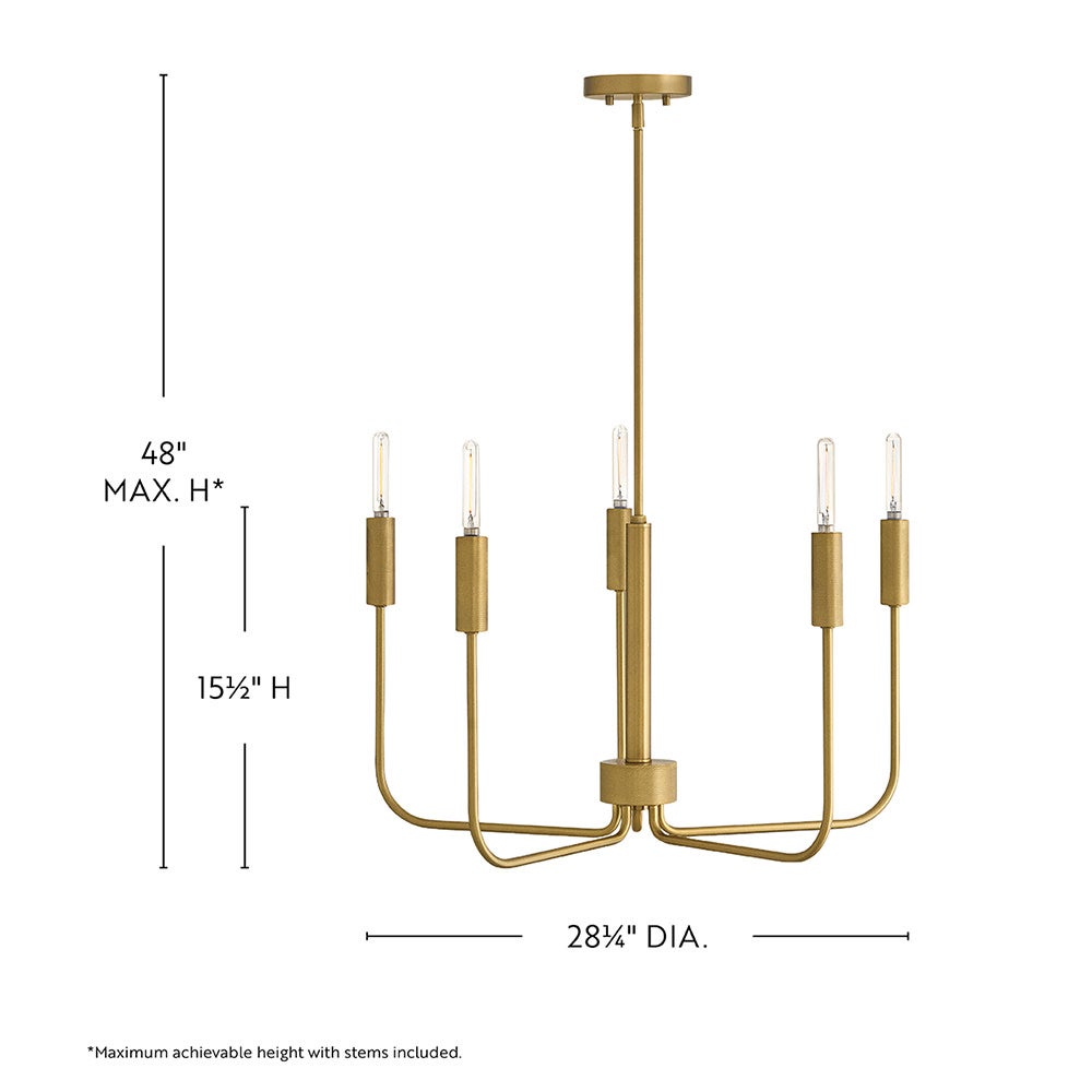 Lark 83634LCB Austen Rope Wrapped Chandelier in Lacquered Brass
