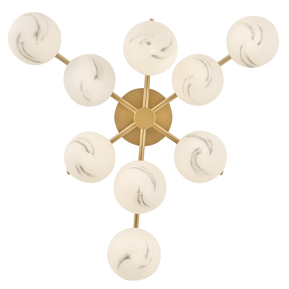 Fredrick Ramond FR41903LCB Selene Semi-Flush Mount in Lacquered Brass