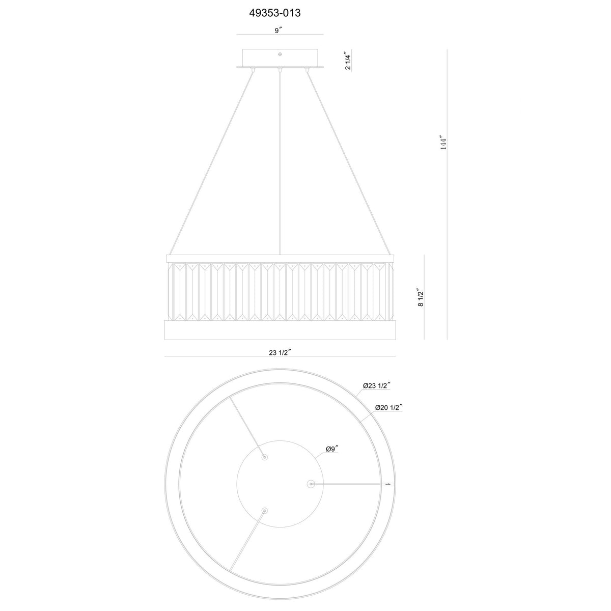 Eurofase 49353-013 Empra LED Crystal Pendant in Gold