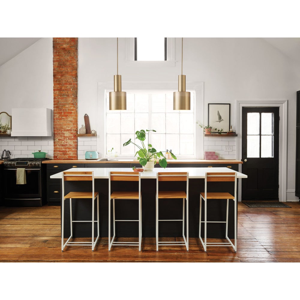Lark 83687LCB Casey Metal Shade Pendant in Lacquered Brass