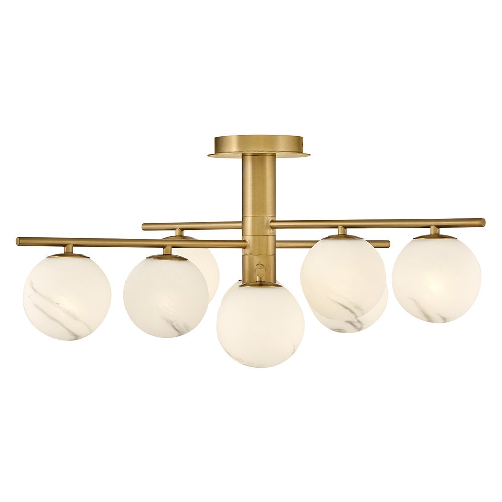 Fredrick Ramond FR41903LCB Selene Semi-Flush Mount in Lacquered Brass