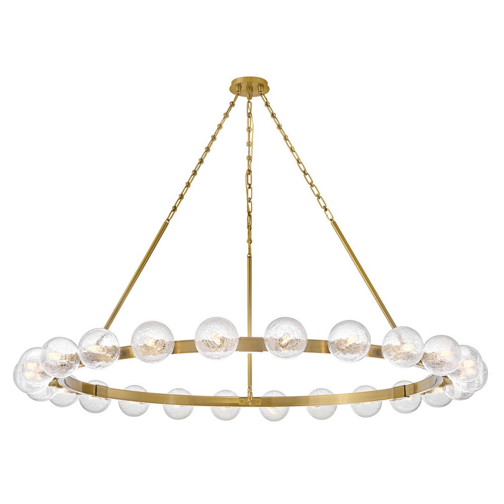 Fredrick Ramond FR30526LCB Coco Crackle Glass Chandelier in Lacquered Brass