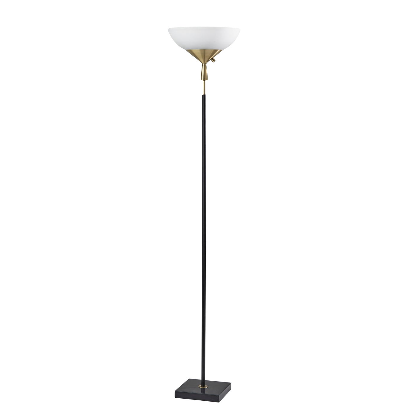 Adesso Home - 5007-01 - Two Light Torchiere - Noah - Black W. Antique Brass