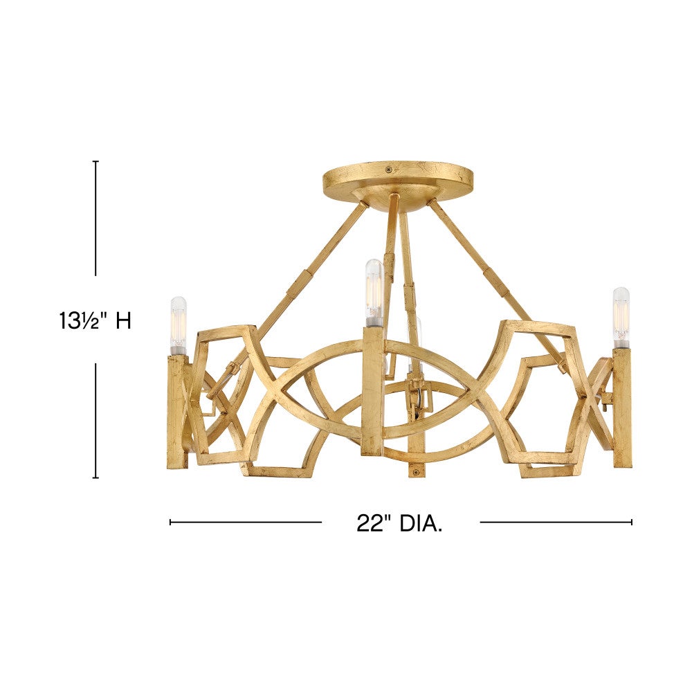 Hinkley Lighting 45783DA Leona Semi-Flush Mount in Distressed Brass