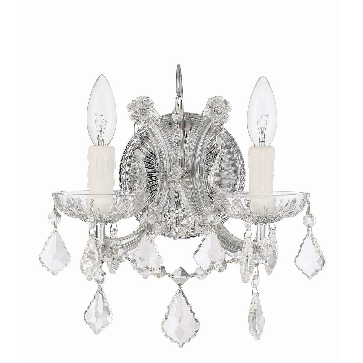 Crystorama - 4472-CH-CL-MWP - Two Light Wall Sconce - Maria Theresa - Polished Chrome