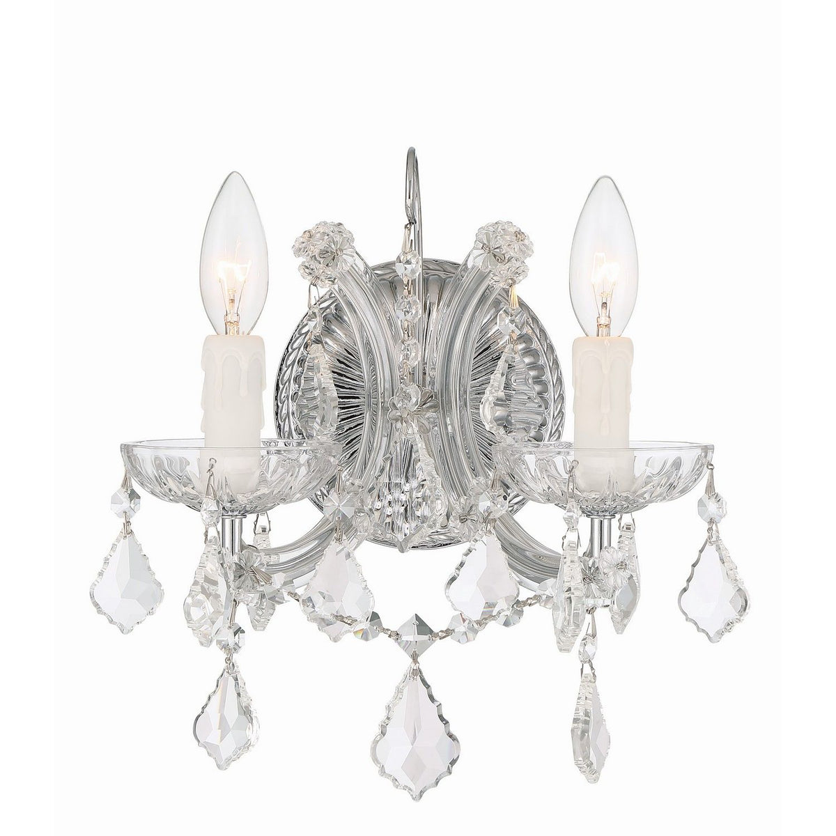 Crystorama - 4472-CH-CL-MWP - Two Light Wall Sconce - Maria Theresa - Polished Chrome