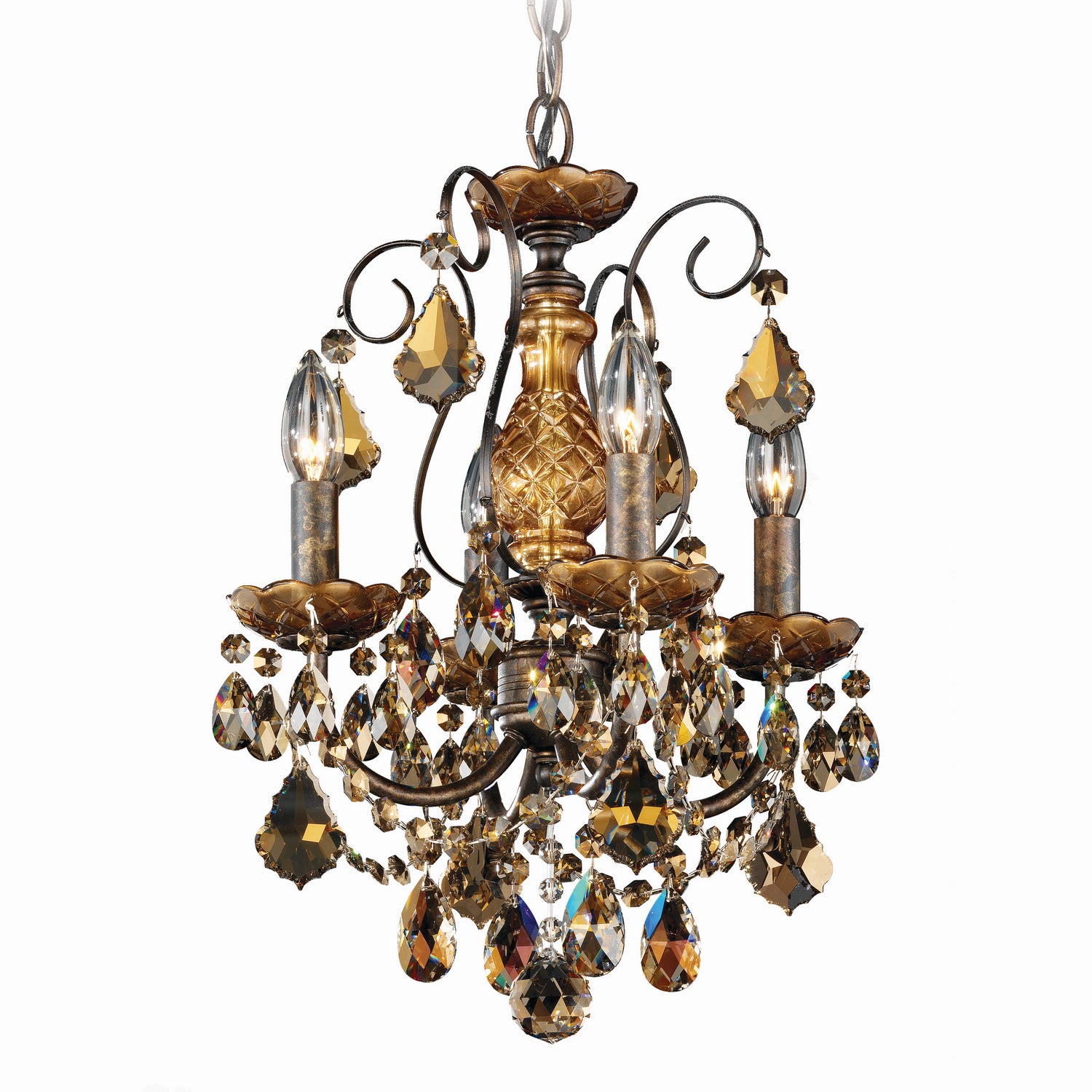 Montreal Lighting & Hardware 3648-76-TK New Orleans Four Light Chandelier in Heirloom Gold