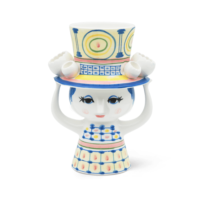 Bjørn Wiinblad 54050 Lady with Hat Vase in Blue