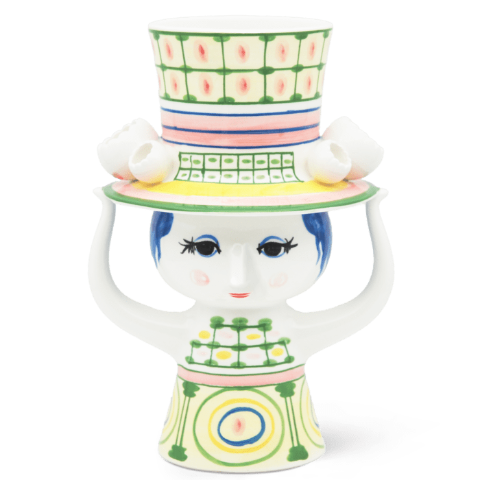 Bjørn Wiinblad 54051 Lady with Hat Vase in Green
