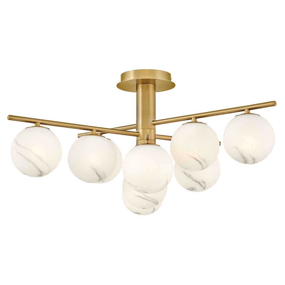 Fredrick Ramond FR41903LCB Selene Semi-Flush Mount in Lacquered Brass