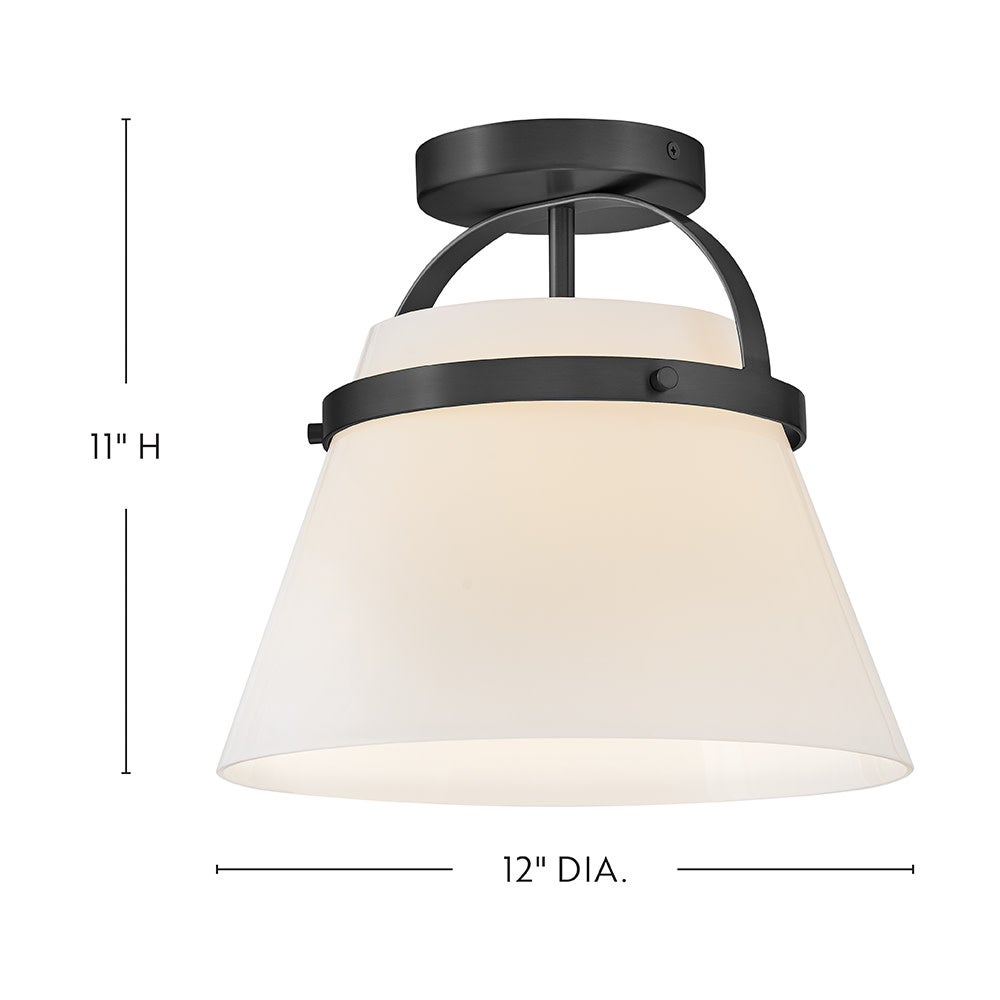 Lark 83051BK Tori Semi-Plafonnier en noir