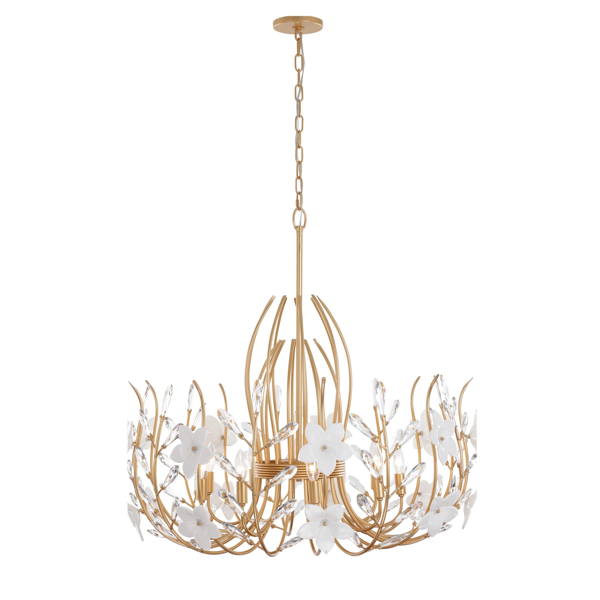 Varaluz - 558P09FG - Neuf Lumières Suspension - Cour des pétales - Or français