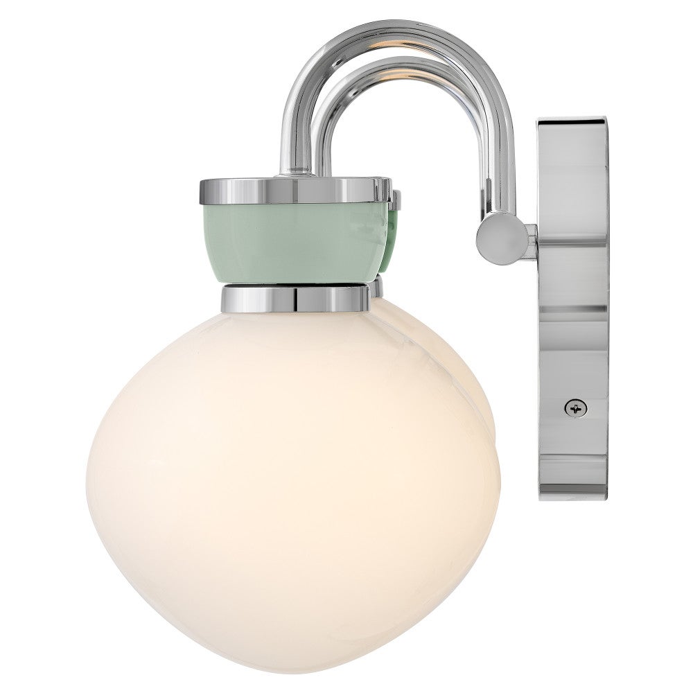 Meuble-lavabo Lucy Lark 85592CM-SF en chrome avec accents vert d'eau