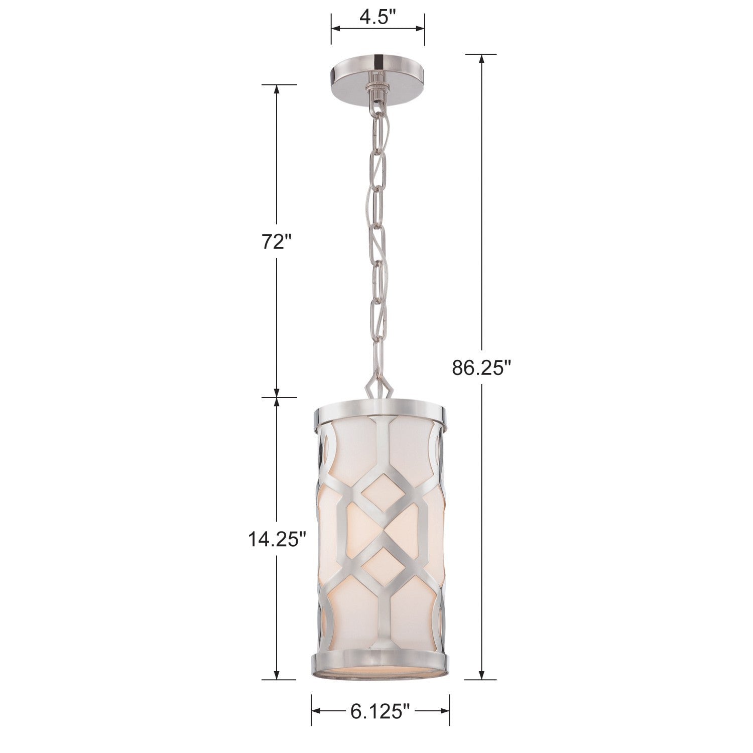 Crystorama - 2260-PN - Une lampe Suspension - Jennings - Nickel poli