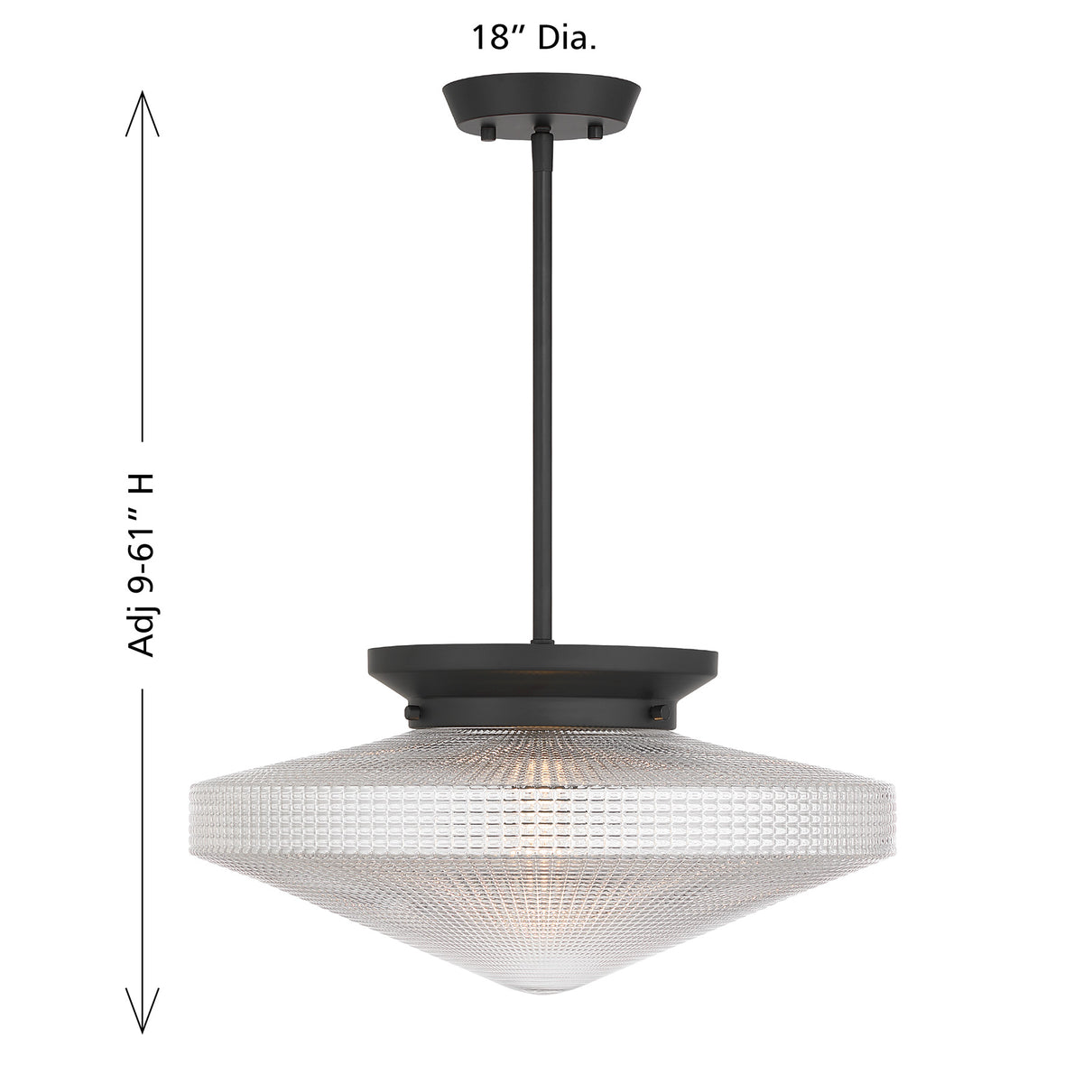 Savoy House 6-4464-1-89 Norwich Convertible Suspension en noir mat