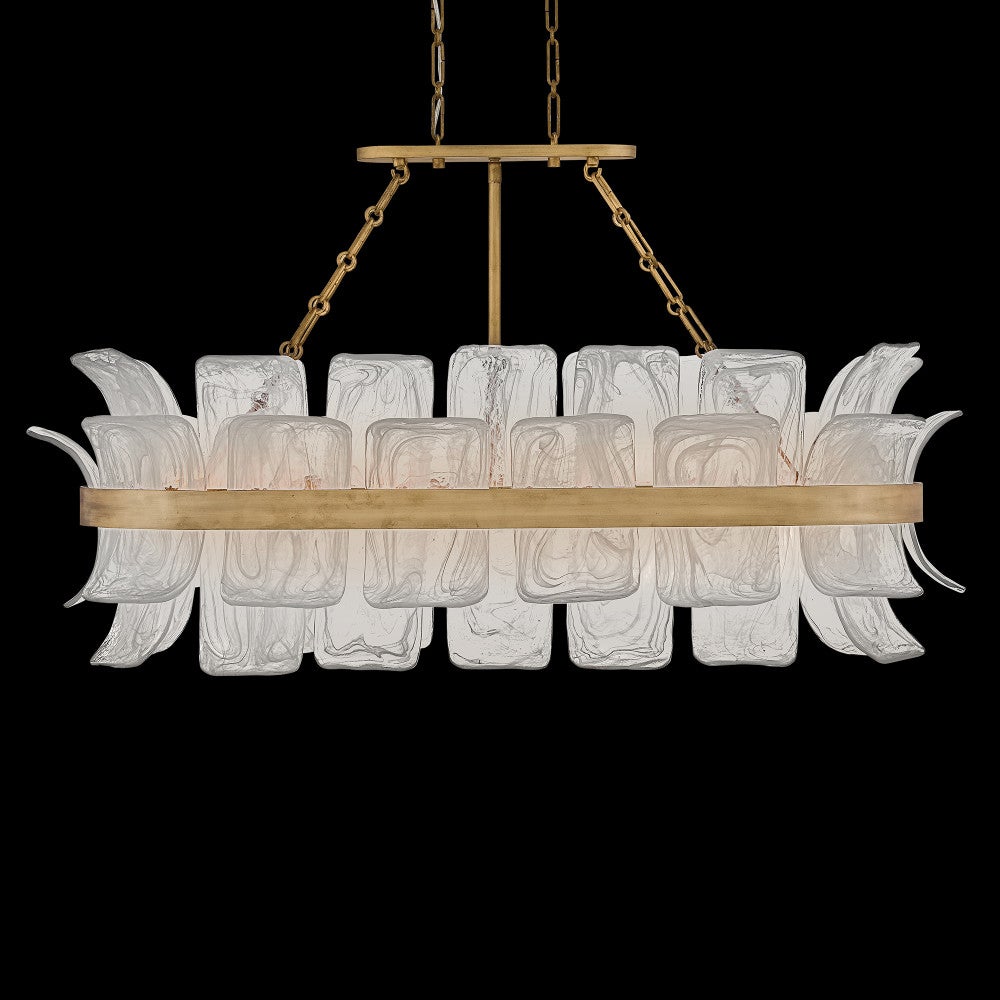 Fredrick Ramond FR46915BNG Fleur Linear Chandelier in Burnished Gold