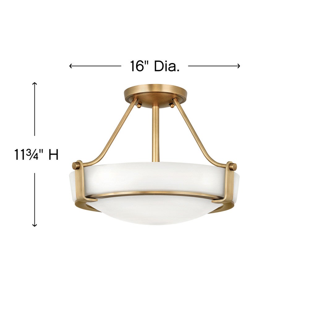Hinkley Lighting 3220HB Hathaway Semi-Flush Mount in Heritage Brass