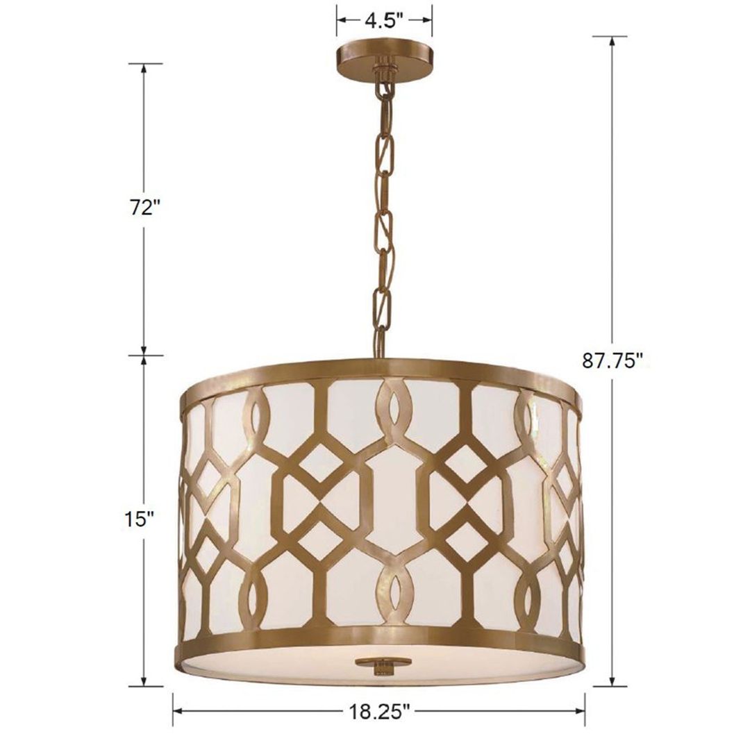 Crystorama - 2265-AG - Three Light Chandelier - Jennings - Aged Brass