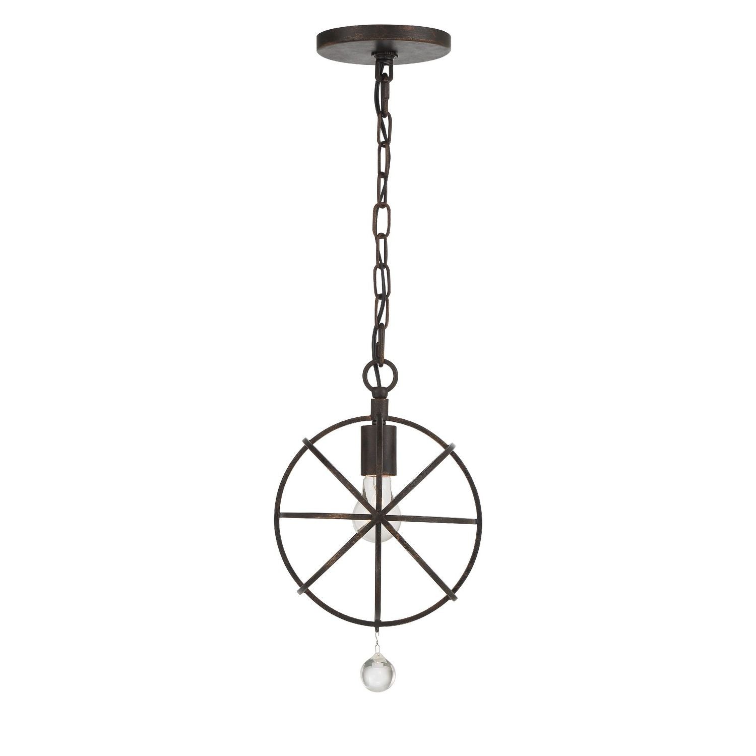 Crystorama - 9220-EB - One Light Pendant - Solaris - English Bronze
