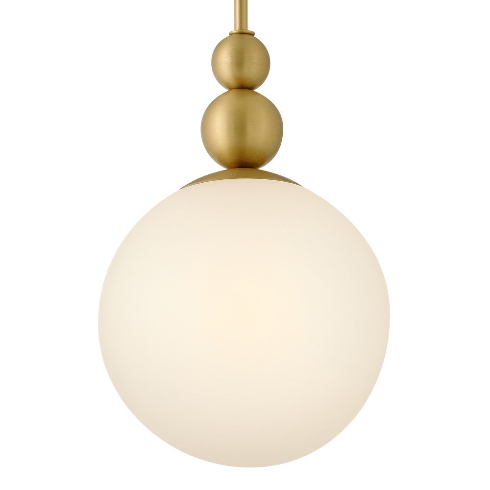 Lark 83027LCB Opalite Pendant in Lacquered Brass