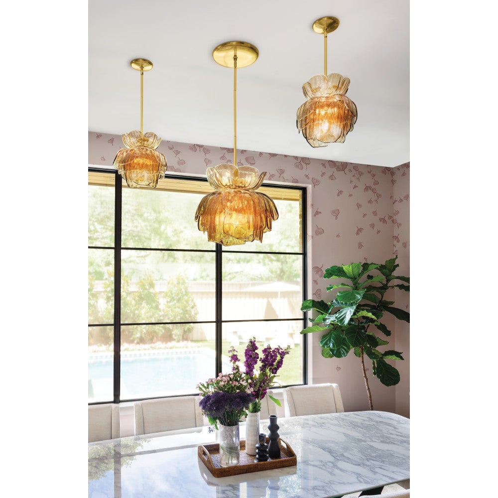 Fredrick Ramond FR46897UB-AM Fleur Fantine Suspension en laiton non verni