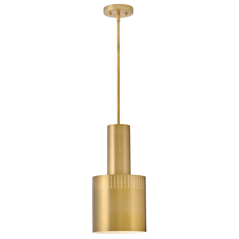 Lark 83687LCB Casey Metal Shade Pendant in Lacquered Brass