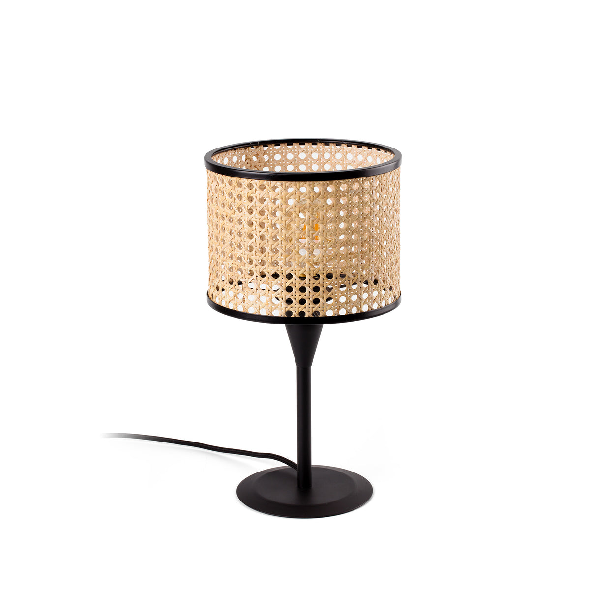 Faro Barcelona 64317-47-US Mambo Table Lamp in Black/Rattan