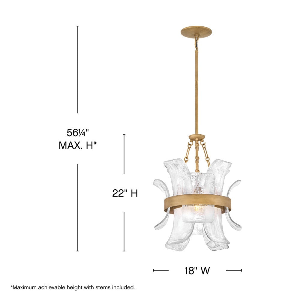 Fredrick Ramond FR46917BNG Fleur Pendant in Burnished Gold