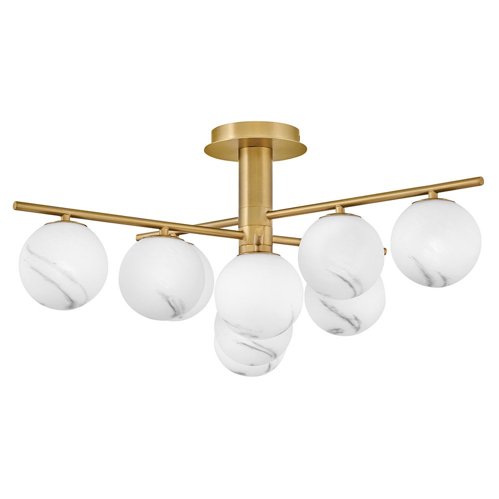 Fredrick Ramond FR41903LCB Selene Semi-Flush Mount in Lacquered Brass