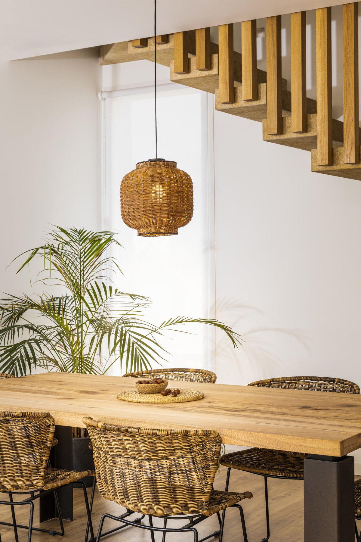 Faro Barcelona 65134-77-US Tupai Pendant in Black/Rattan