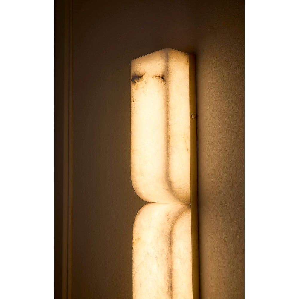 Fredrick Ramond FR41972LCB Alune LED Alabaster Sconce in Lacquered Brass