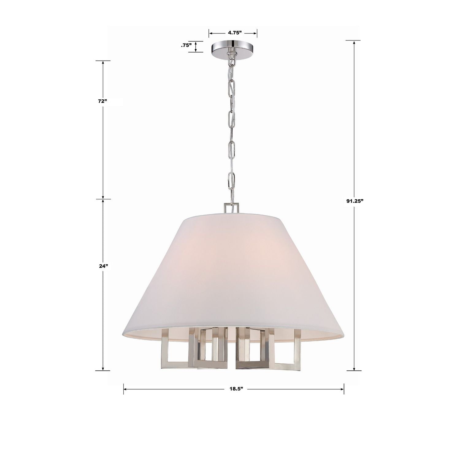 Crystorama - 2256-PN - Six Light Chandelier - Westwood - Polished Nickel