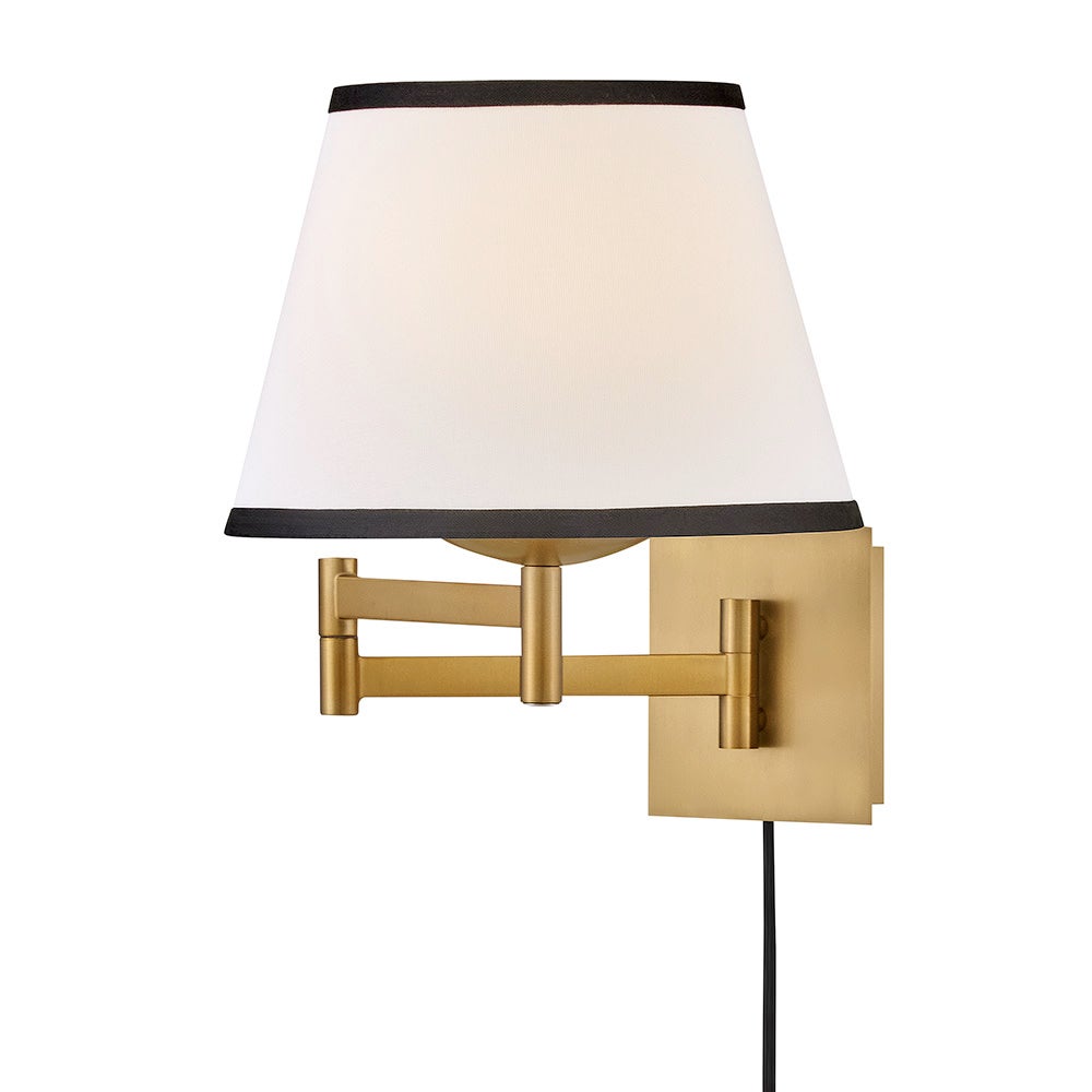 Hinkley Lighting 47510LCB-OW Sonia Swing Arm Sconce in Lacquered Brass