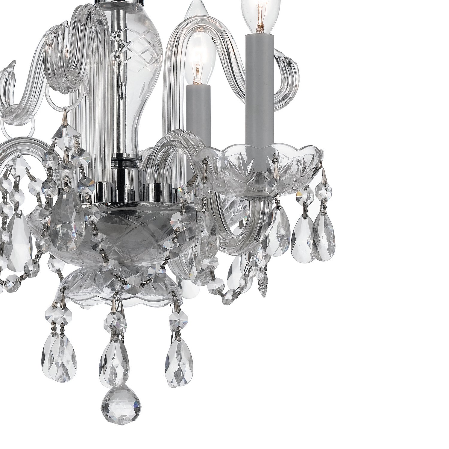 Crystorama - 5044-CH-CL-I - Mini lampe à trois lumières Suspendu - Cristal traditionnel - Chrome poli