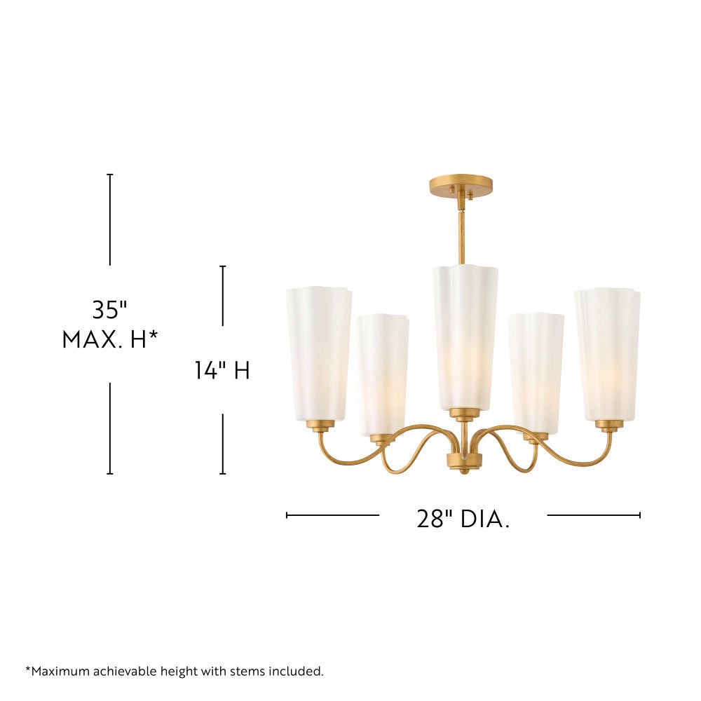 Lark 83715DA Honey Chandelier in Distressed Brass