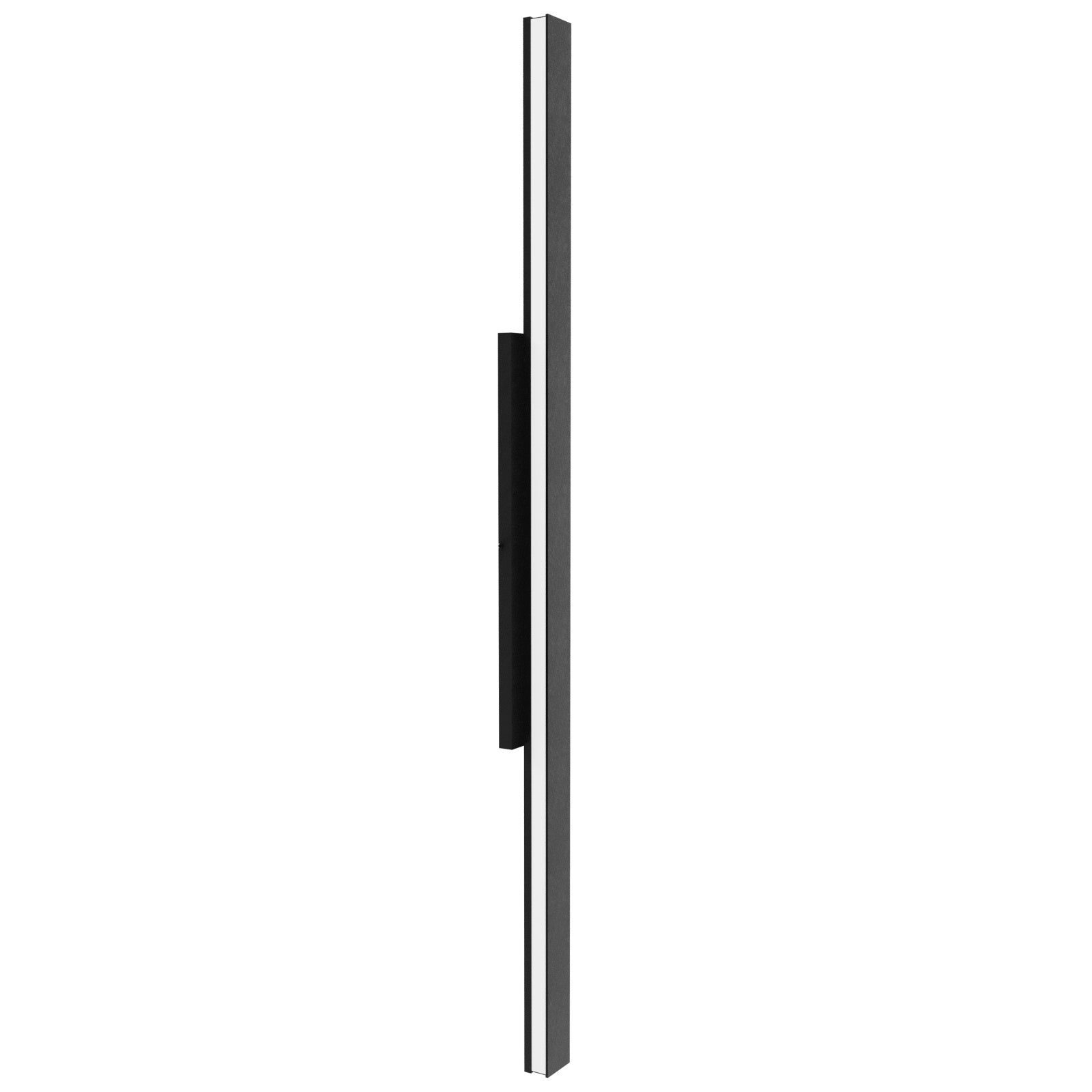 Avenue Outdoor Slim LED Wall Sconce AV2148-BLK three-quarter angle — shows white LED diffuser panel running along top edge