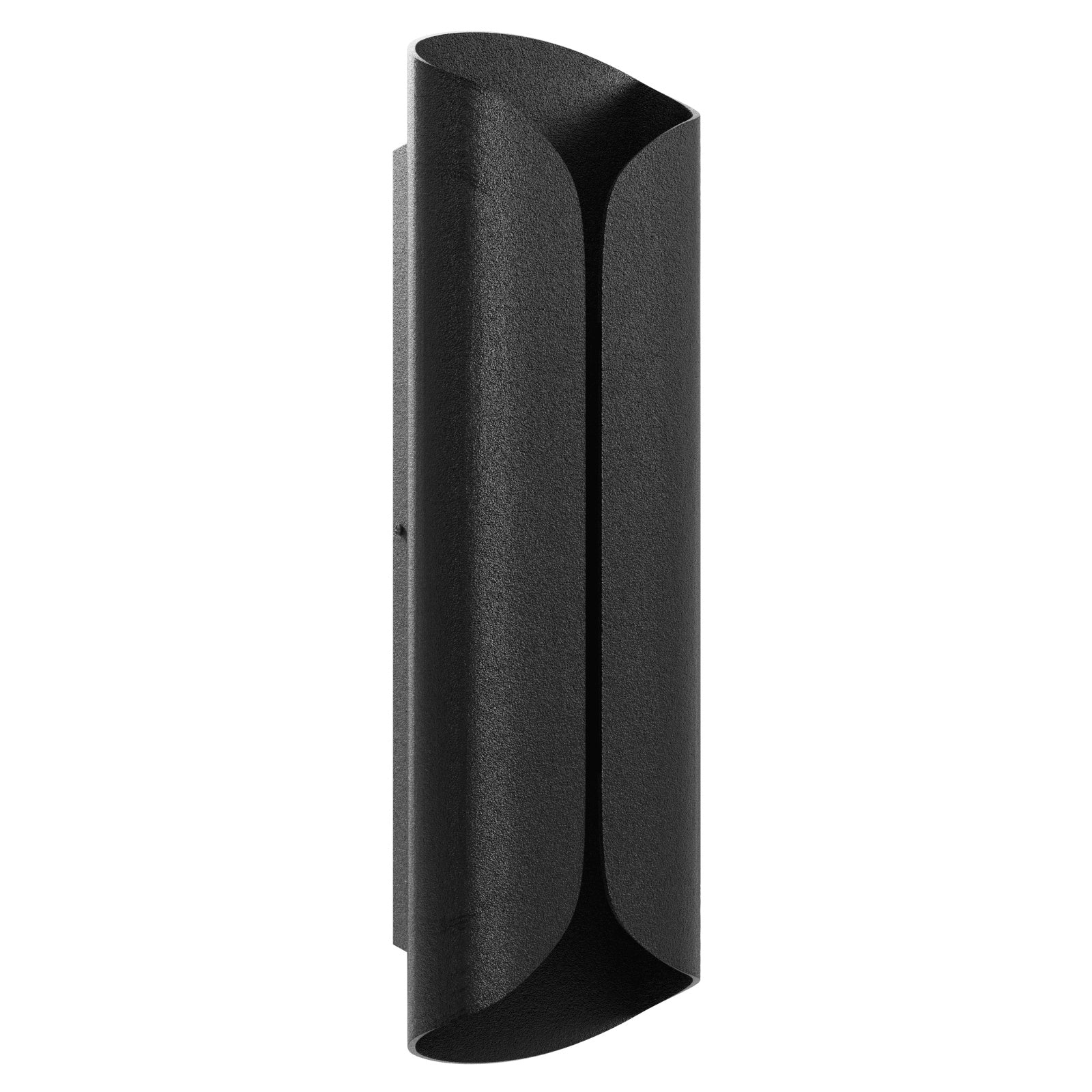 Avenue Outdoor 6"W LED Wall Sconce AV9910-BLK front view — 20"H black rectangle 6 inches wide with white LED face, white background