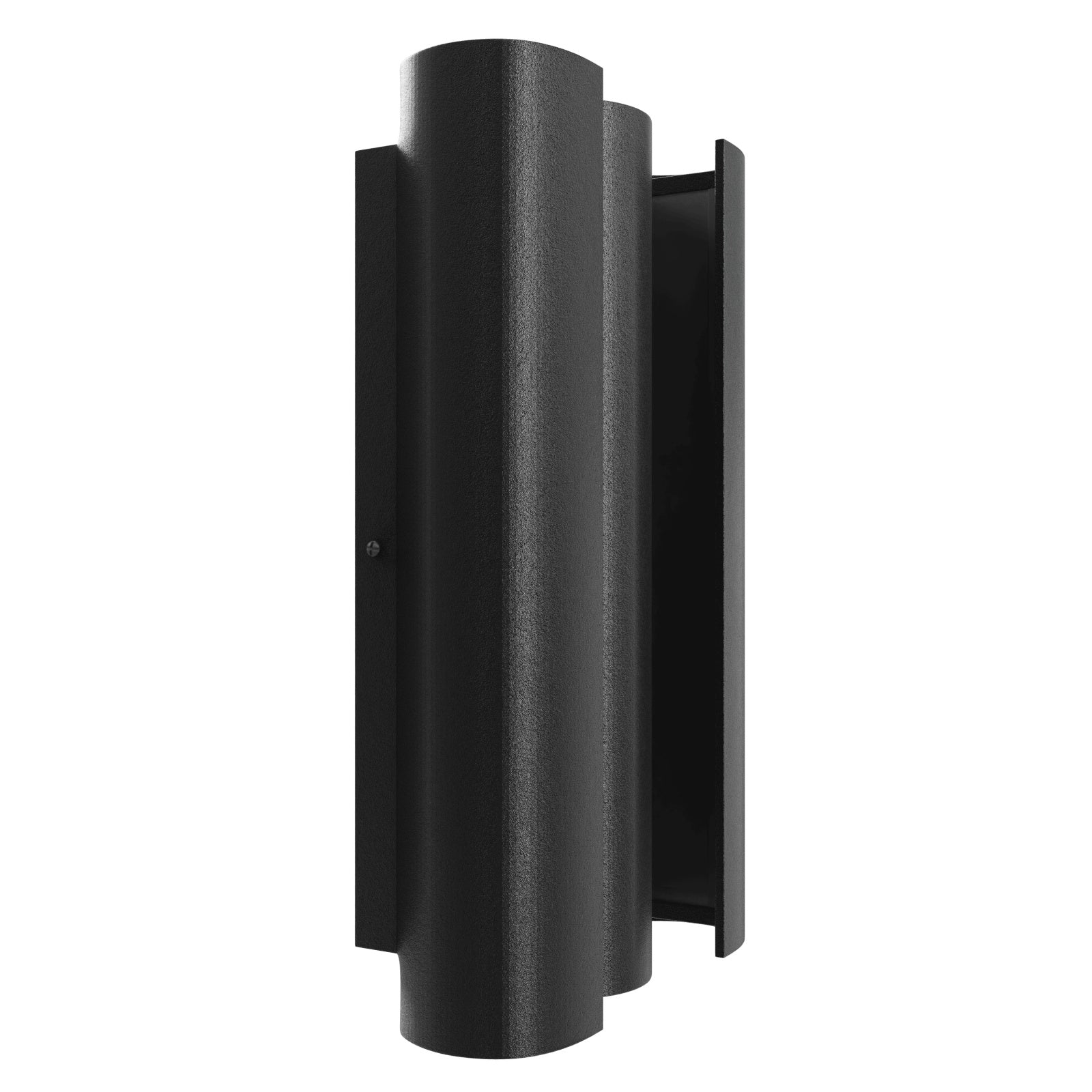 Avenue Outdoor LED 8"W Murale AV9912-BLK angle trois-quarts — des proportions plus larges distinguent ce modèle de la version 6"W, finition noir mat