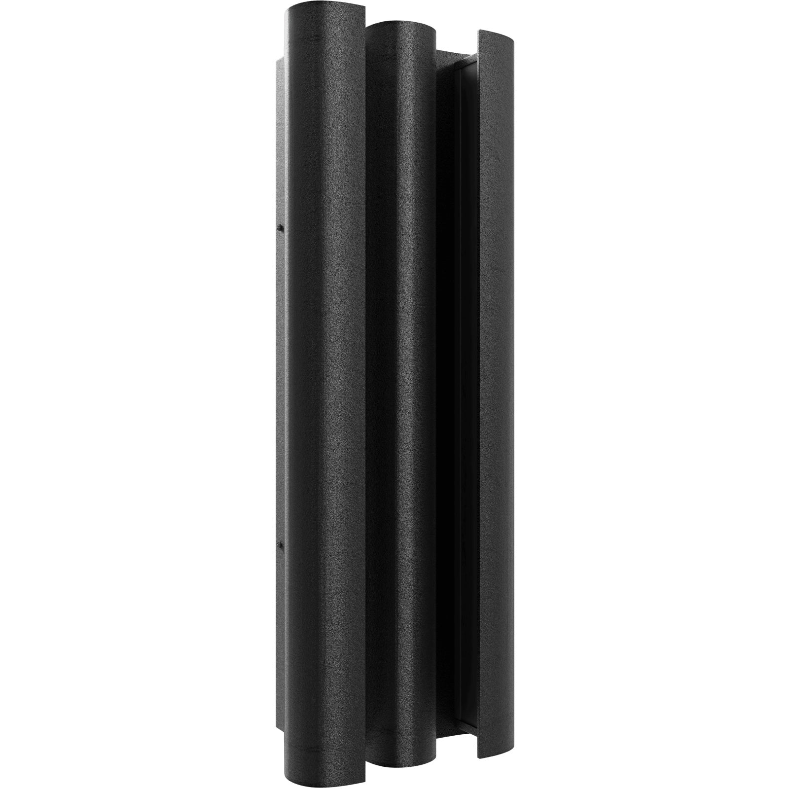 Avenue Outdoor LED 8"W Murale AV9913-BLK vue de face — Rectangle noir de 23 pouces de haut et 8 pouces de large avec façade LED dépolie et fond blanc
