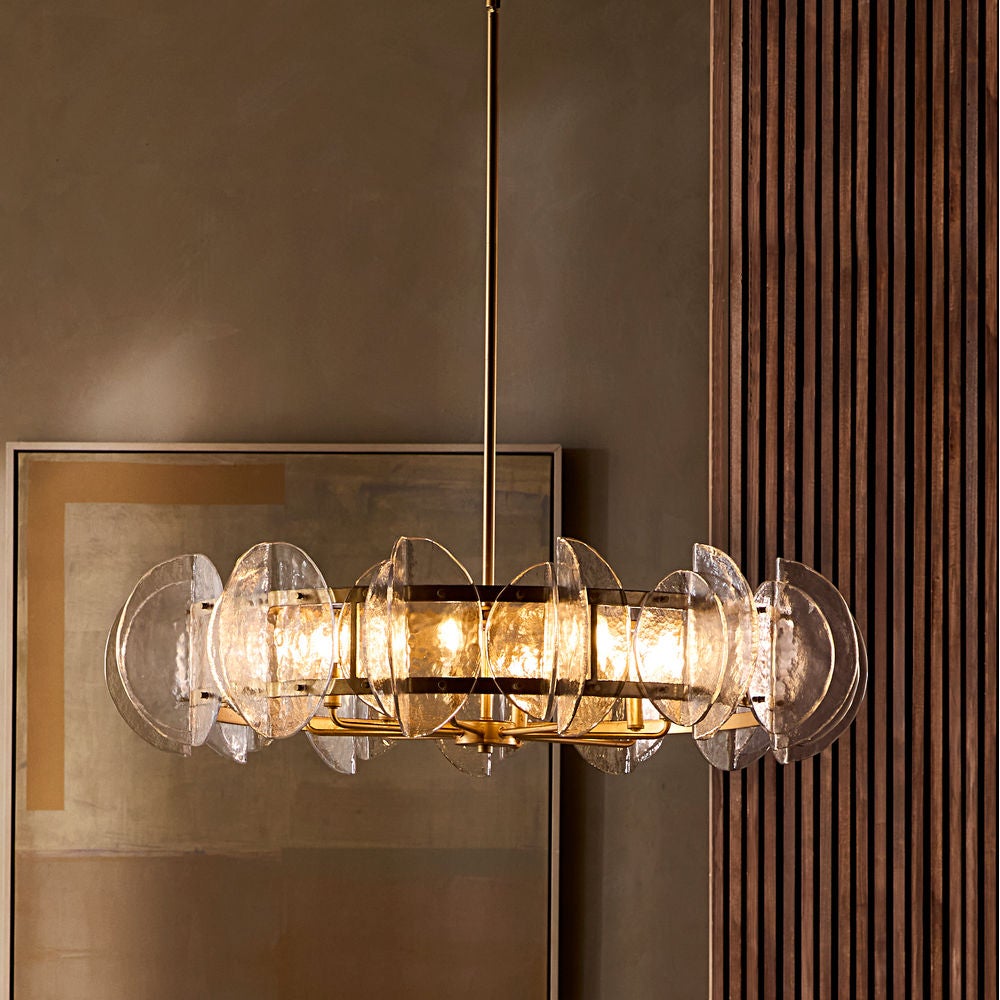 Fredrick Ramond FR41926DA Seraphina Drum Chandelier in Distressed Brass