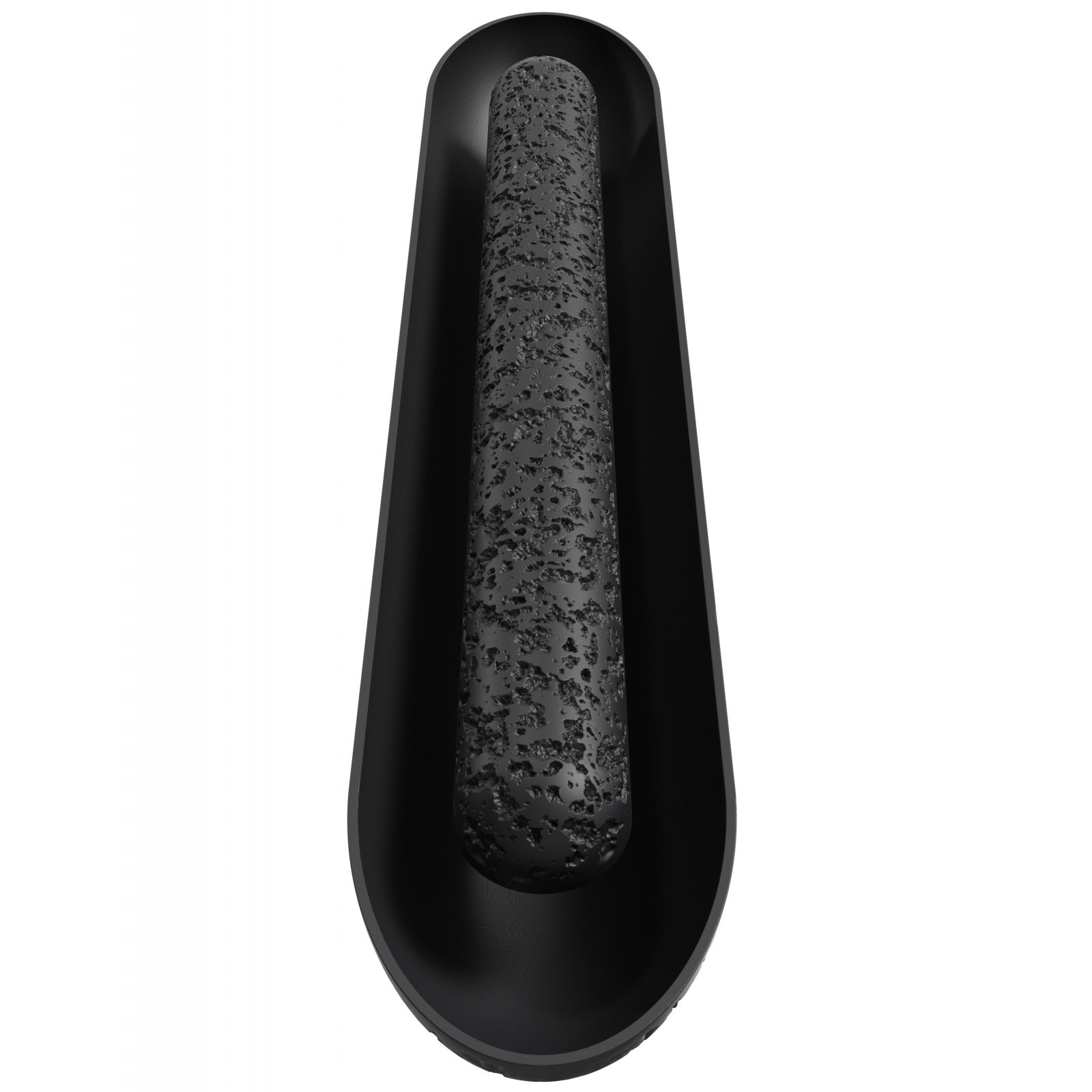 Avenue Outdoor Oval Capsule Natural Stone LED Wall Sconce AV5536-BLK side profile — oval frame depth and stone panel thickness