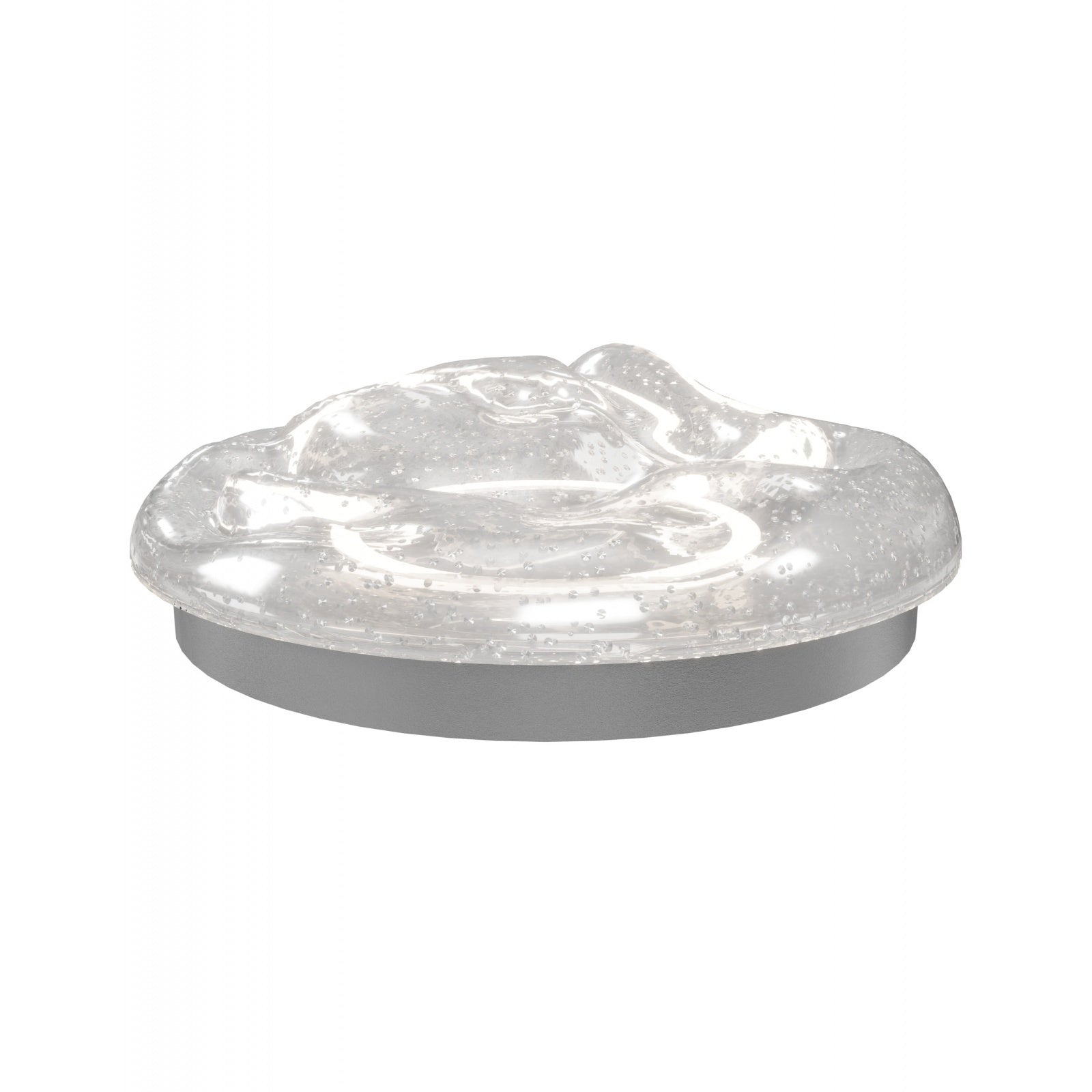 Avenue LED extérieure Murale Gros plan sur le Wavy Glass AV8010-CLR : surface en verre clair ondulée créant une distorsion de la lumière par réfraction